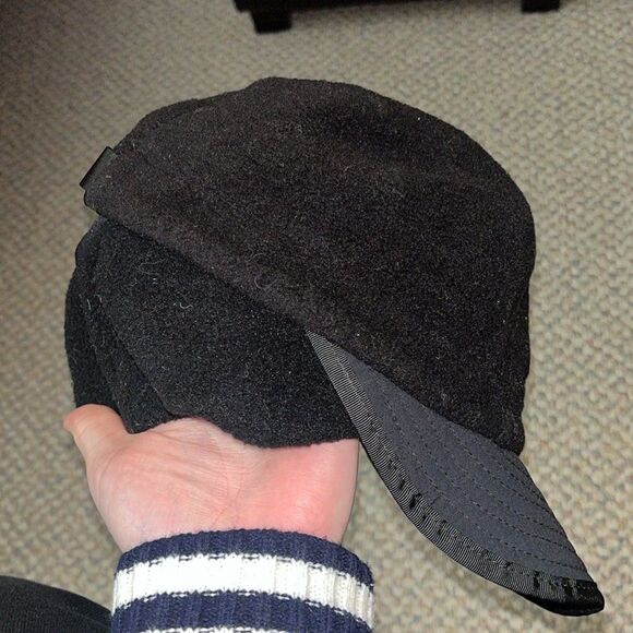 BLACK VINTAGE PATAGONIA DUCKBILL FLEECE HAT SIZE SMALL - Picture 4 of 7